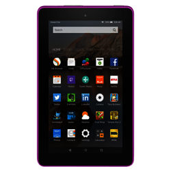 Amazon Fire 7 Tablet, Quad-core, Fire OS, 7, Wi-Fi, 8GB, Black Magenta